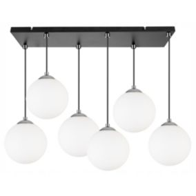 Lampa sufitowa wisząca Light Home LH Florence 6x E27 60W czarny/chrom 18cm 1szt.