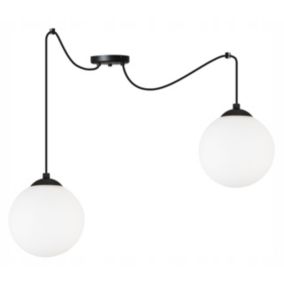 Lampa sufitowa wisząca Light Home LH Florence Pająk 2x E27 60W czarny/biały 15cm 1szt.
