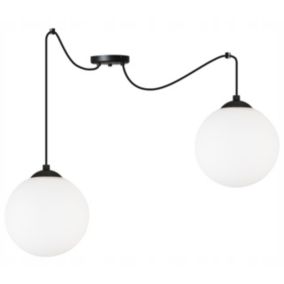 Lampa sufitowa wisząca Light Home LH Florence Pająk 2x E27 60W czarny/biały 18cm 1szt.