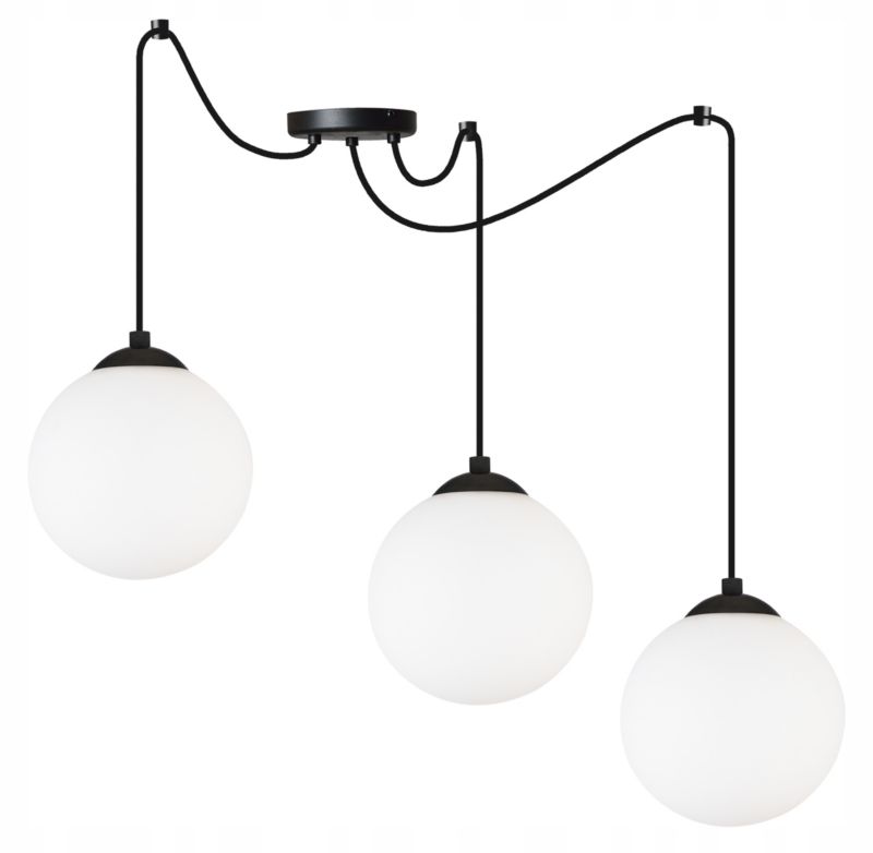 Lampa sufitowa wisząca Light Home LH Florence Pająk 3x E27 60W czarny/biały 15cm 1szt.