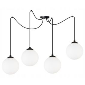 Lampa sufitowa wisząca Light Home LH Florence Pająk 4x E27 60W czarny/biały 15cm 1szt.