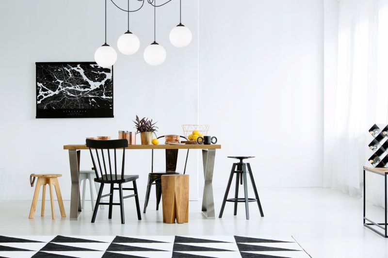 Lampa sufitowa wisząca Light Home LH Florence Pająk 4x E27 60W czarny/biały 18cm 1szt.