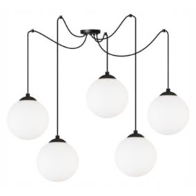 Lampa sufitowa wisząca Light Home LH Florence Pająk 5x E27 60W czarny/biały 15cm 1szt.