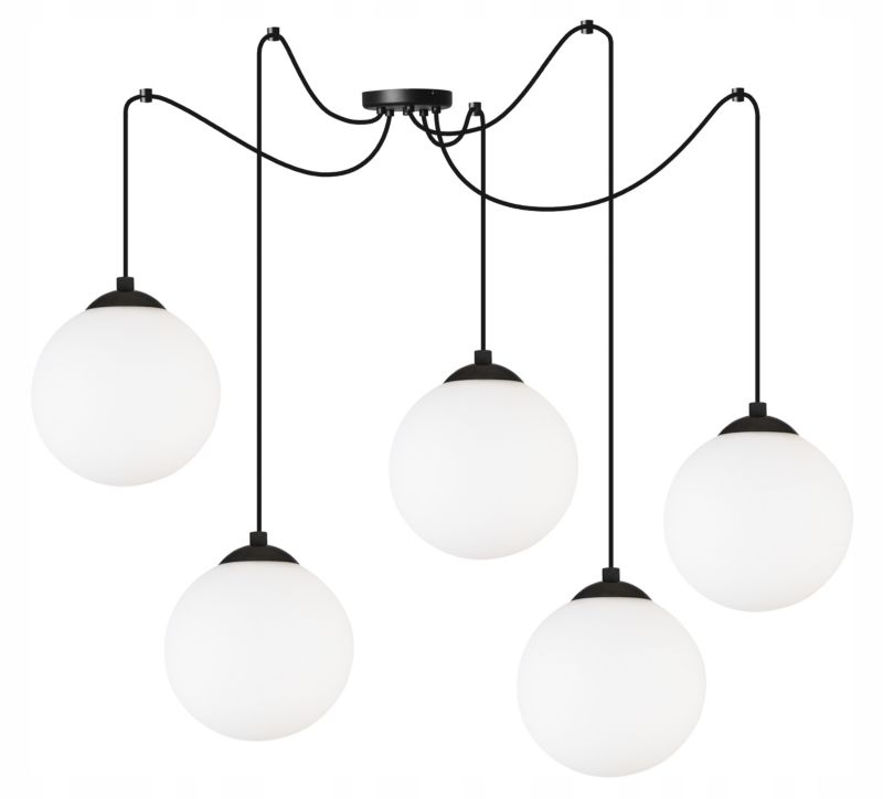 Lampa sufitowa wisząca Light Home LH Florence Pająk 5x E27 60W czarny/biały 15cm 1szt.