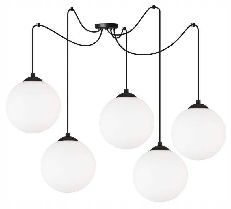 Lampa sufitowa wisząca Light Home LH Florence Pająk 5x E27 60W czarny/biały 18cm 1szt.