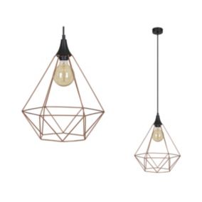 Lampa sufitowa wisząca Light Home LH Fusion 1x E27 60W długa czarny/miedziany 1szt.