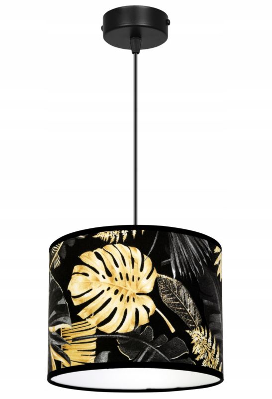 Lampa sufitowa wisząca Light Home LH Gold Flowers 1x E27 60W abażur kwiaty 20cm czarny/złoty 1szt.