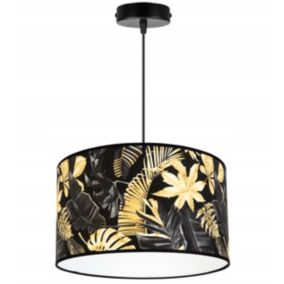Lampa sufitowa wisząca Light Home LH Gold Flowers 1x E27 60W abażur kwiaty 35cm czarny/złoty 1szt.