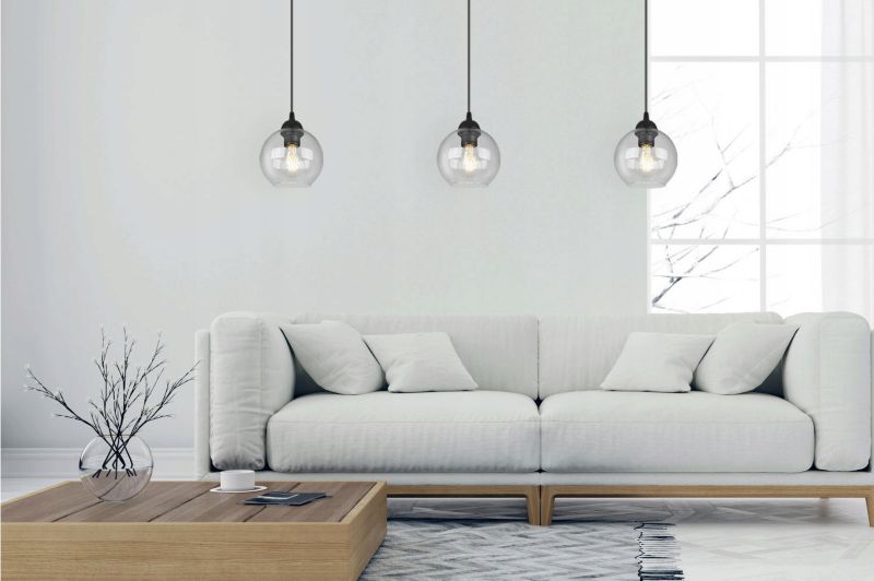 Lampa sufitowa wisząca Light Home LH Haga 1x E27 60W czarny/bezbarwny 1szt.