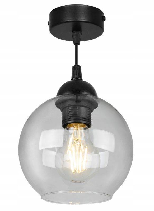 Lampa sufitowa wisząca Light Home LH Haga 1x E27 60W czarny/bezbarwny 1szt.