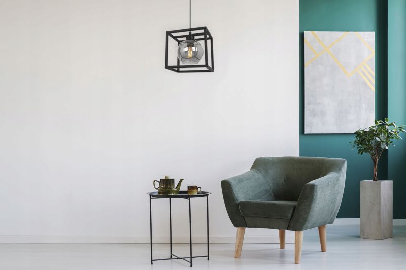 Lampa sufitowa wisząca Light Home LH Haga Cage 1x E27 60W szkło grafit 1szt.