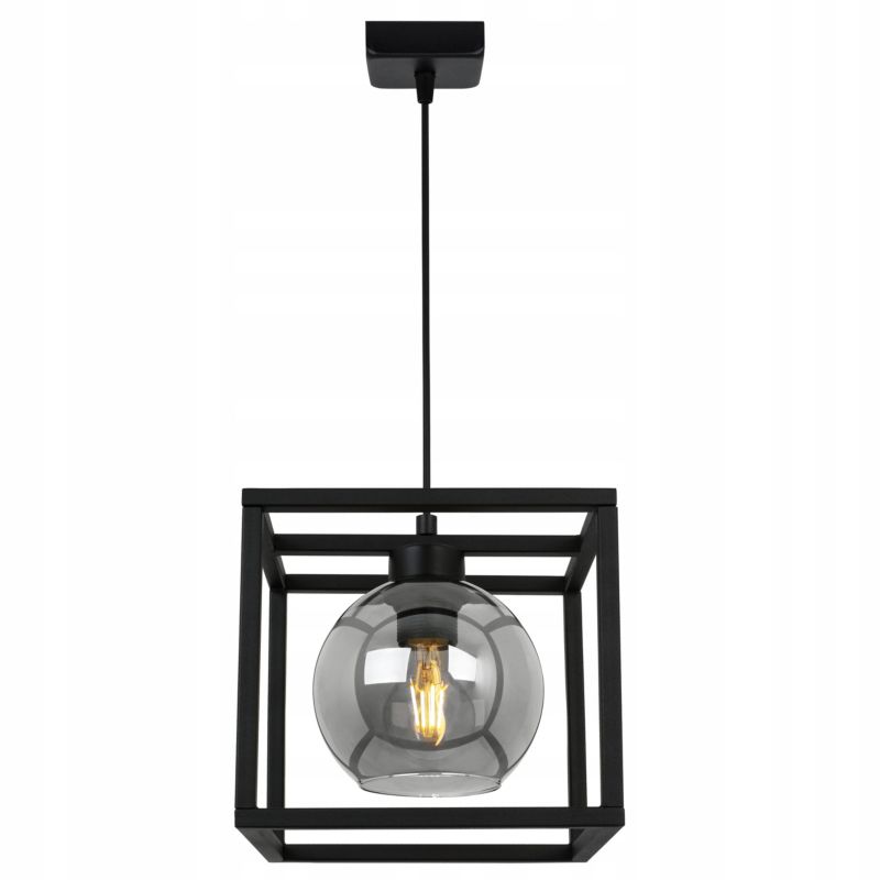 Lampa sufitowa wisząca Light Home LH Haga Cage 1x E27 60W szkło grafit 1szt.