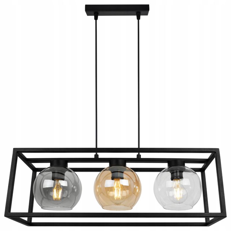 Lampa sufitowa wisząca Light Home LH Haga Cage 3x E27 60W szkło multikolor 1szt.