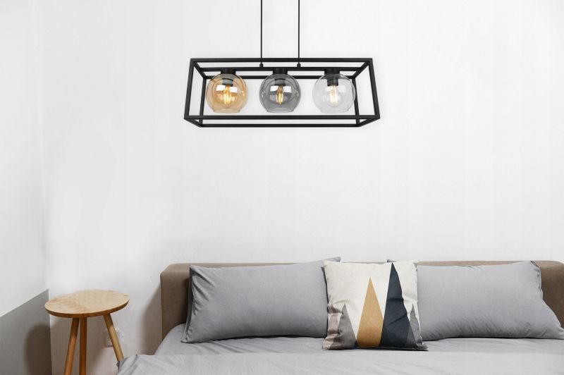 Lampa sufitowa wisząca Light Home LH Haga Cage 3x E27 60W szkło multikolor 1szt.