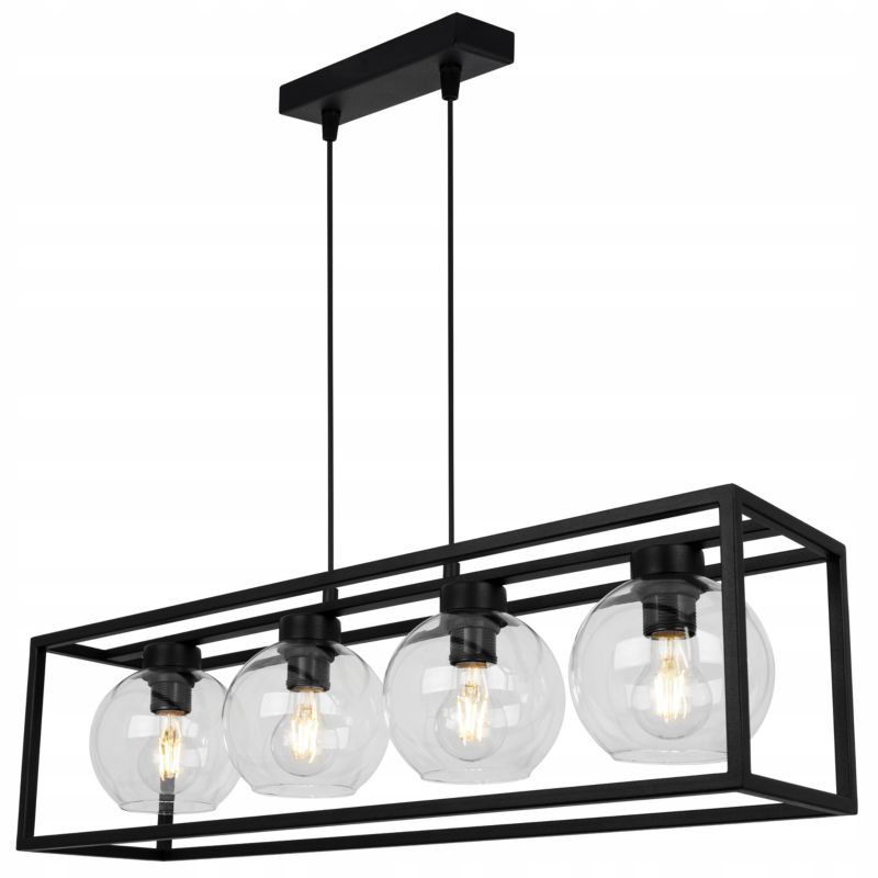 Lampa sufitowa wisząca Light Home LH Haga Cage 4x E27 60W szkło bezbarwny 1szt.