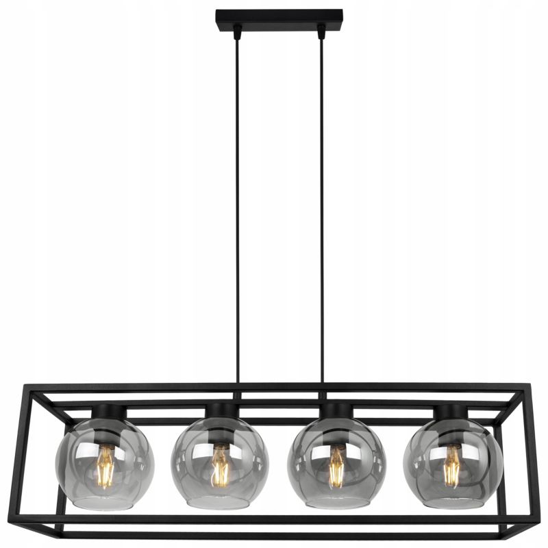 Lampa sufitowa wisząca Light Home LH Haga Cage 4x E27 60W szkło grafitowy 1szt.