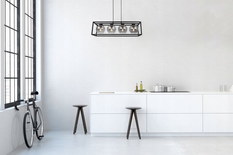 Lampa sufitowa wisząca Light Home LH Haga Cage 4x E27 60W szkło grafitowy 1szt.