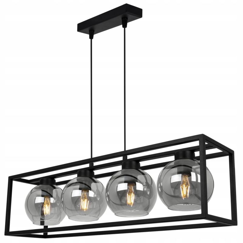 Lampa sufitowa wisząca Light Home LH Haga Cage 4x E27 60W szkło grafitowy 1szt.
