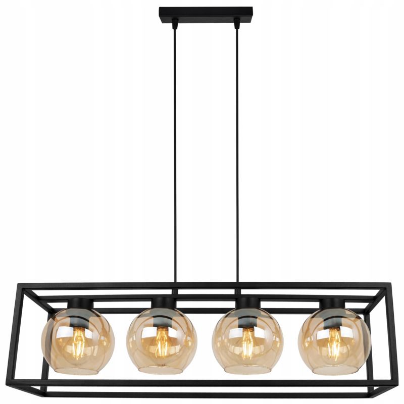 Lampa sufitowa wisząca Light Home LH Haga Cage 4x E27 60W szkło miodowy 1szt.