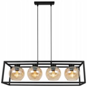 Lampa sufitowa wisząca Light Home LH Haga Cage 4x E27 60W szkło miodowy 1szt.
