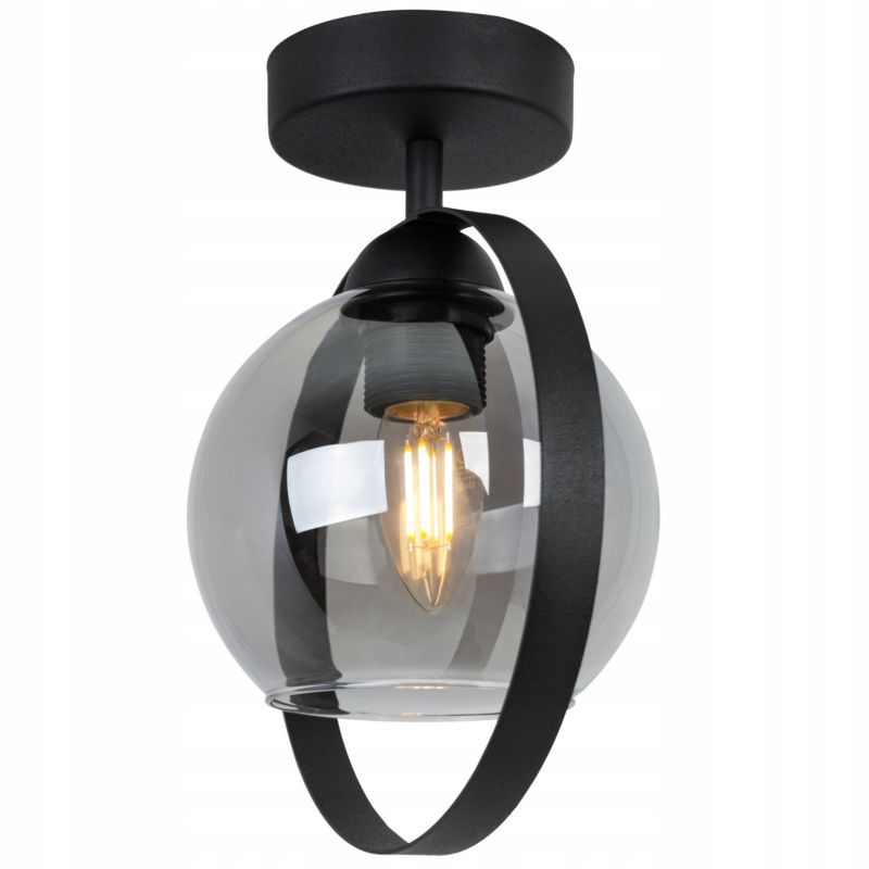 Lampa sufitowa wisząca Light Home LH Haga Ring 1x E27 60W szkło grafitowy 1szt.