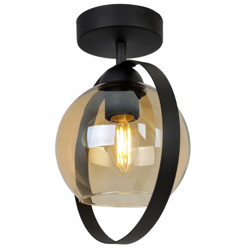 Lampa sufitowa wisząca Light Home LH Haga Ring 1x E27 60W szkło miodowy 1szt.