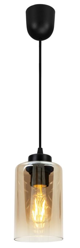 Lampa sufitowa wisząca Light Home LH Hella 1x E27 60W czarny/miodowy 1szt.