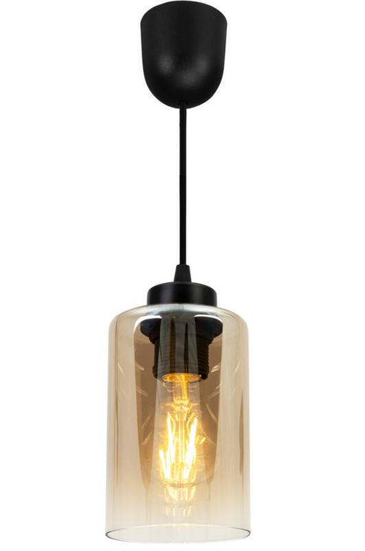 Lampa sufitowa wisząca Light Home LH Hella 1x E27 60W czarny/miodowy 1szt.