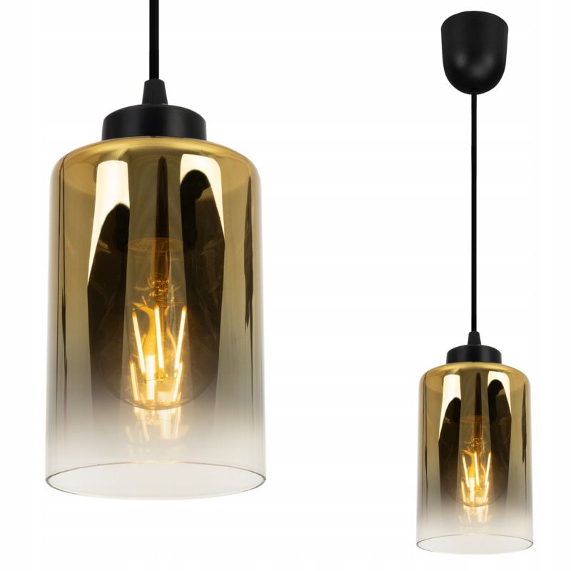 Lampa sufitowa wisząca Light Home LH Hella 1x E27 60W czarny/złoty 1szt.