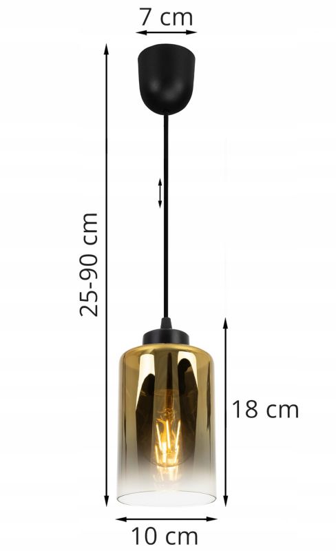 Lampa sufitowa wisząca Light Home LH Hella 1x E27 60W czarny