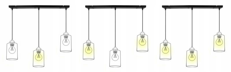 Lampa sufitowa wisząca Light Home LH Hella 3x E27 60W miodowy 1szt.