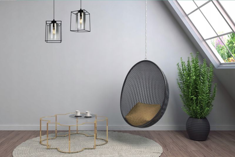 Lampa sufitowa wisząca Light Home LH Hella Cage 1x E27 60W szkło grafit 1szt.