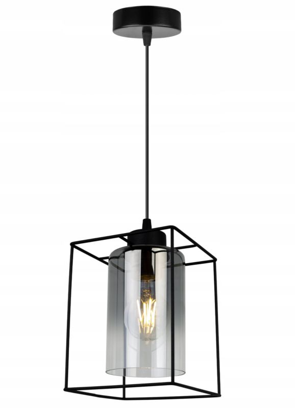 Lampa sufitowa wisząca Light Home LH Hella Cage 1x E27 60W szkło grafit 1szt.