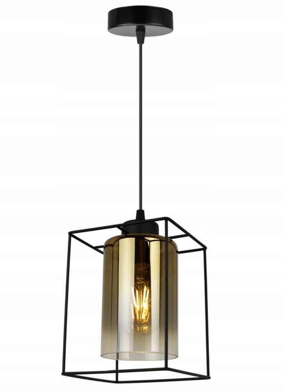 Lampa sufitowa wisząca Light Home LH Hella Cage 1x E27 60W szkło złoty 1szt.