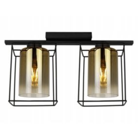 Lampa sufitowa wisząca Light Home LH Hella Cage 2x E27 60W szkło złoty 1szt.