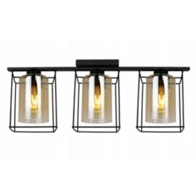 Lampa sufitowa wisząca Light Home LH Hella Cage 3x E27 60W szkło miodowy 1szt.