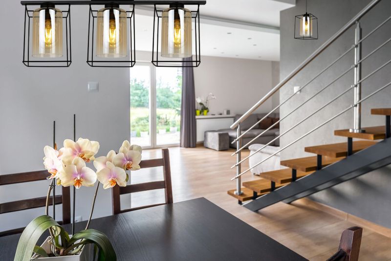 Lampa sufitowa wisząca Light Home LH Hella Cage 3x E27 60W szkło miodowy 1szt.