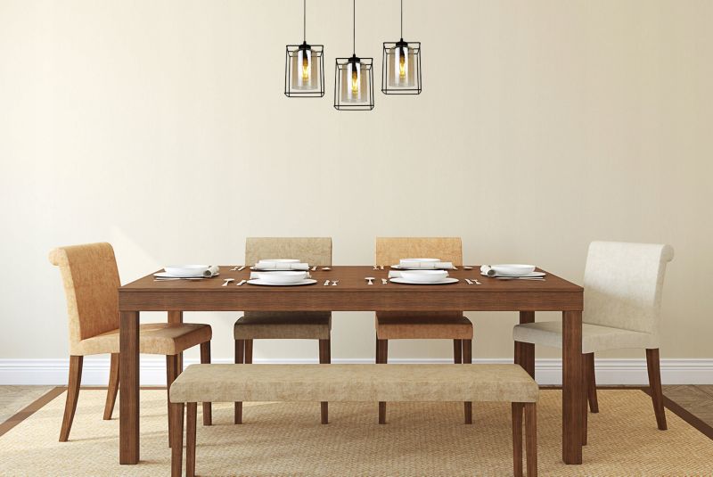 Lampa sufitowa wisząca Light Home LH Hella Cage 3x E27 60W szkło miodowy 1szt.