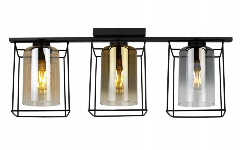 Lampa sufitowa wisząca Light Home LH Hella Cage 3x E27 60W szkło multikolor 1szt.