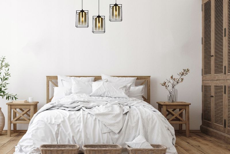 Lampa sufitowa wisząca Light Home LH Hella Cage 3x E27 60W szkło złoty 1szt.