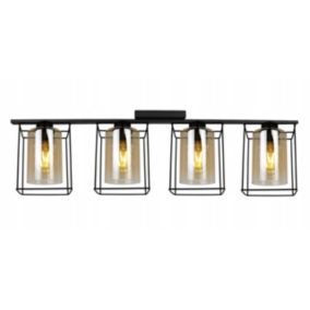 Lampa sufitowa wisząca Light Home LH Hella Cage 4x E27 60W szkło miodowy 1szt.