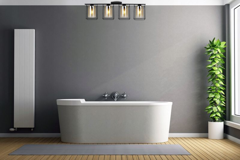 Lampa sufitowa wisząca Light Home LH Hella Cage 4x E27 60W szkło miodowy 1szt.