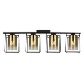 Lampa sufitowa wisząca Light Home LH Hella Cage 4x E27 60W szkło złoty 1szt.