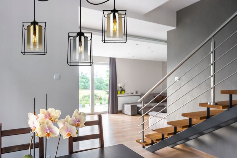Lampa sufitowa wisząca Light Home LH Hella Cage Pająk 3x E27 60W szkło multikolor 1szt.