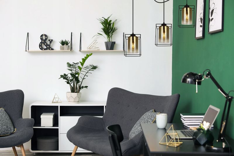 Lampa sufitowa wisząca Light Home LH Hella Cage Pająk 3x E27 60W szkło złoty 1szt.