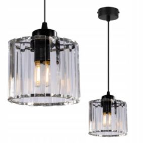 Lampa sufitowa wisząca Light Home LH Holdi 1x E27 60W klosz bezbarwne szkło 14cm 1szt.