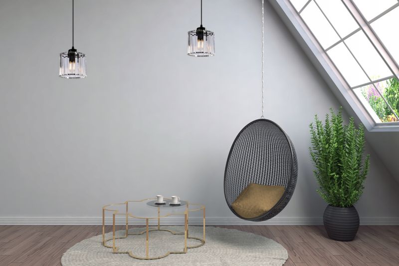 Lampa sufitowa wisząca Light Home LH Holdi 1x E27 60W klosz bezbarwne szkło 14cm 1szt.