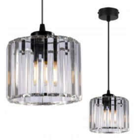 Lampa sufitowa wisząca Light Home LH Holdi 1x E27 60W klosz bezbarwne szkło 15cm 1szt.