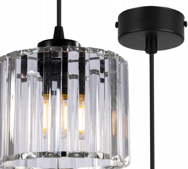Lampa sufitowa wisząca Light Home LH Holdi 1x E27 60W klosz bezbarwne szkło 15cm 1szt.