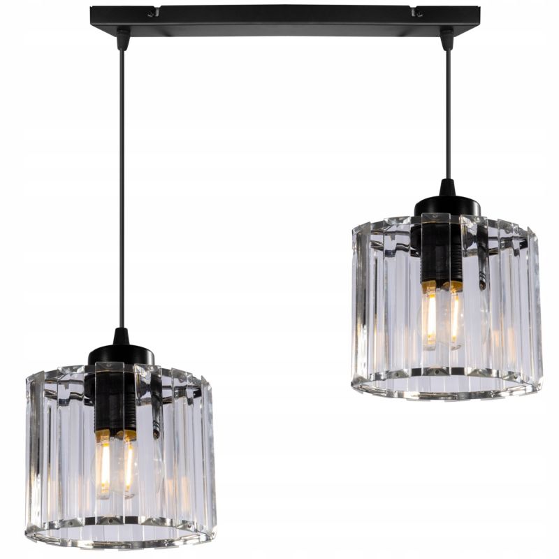 Lampa sufitowa wisząca Light Home LH Holdi 2x E27 60W klosz szkło 1szt.